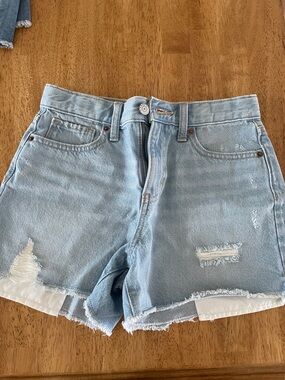 Girls Light Blue Distressed Denim Women's Shorts- size 14